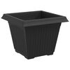 vidaXL Vaso quadrato per fiori 24 pcs Nero 38 x 38 x 30 cm Plastica