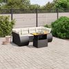 vidaXL Set Divani da Giardino con Cuscini 7pz Nero Polyrattan