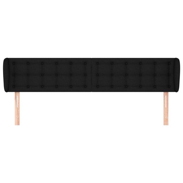 vidaXL Testiera ad Orecchio Nera 183x23x78/88 cm in Tessuto