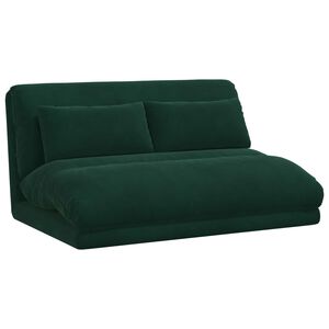 vidaXL Sedia a pavimento regolabile Verde Scuro Velluto