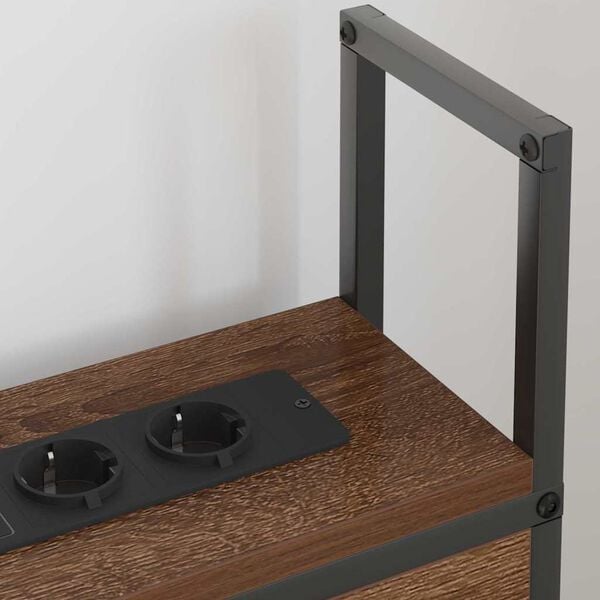 vidaXL Testiera con Stazione di Carica e Storage Rovere marrone