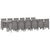 vidaXL Set da Pranzo per Giardino 13 pz Grigio chiaro Rattan Polt