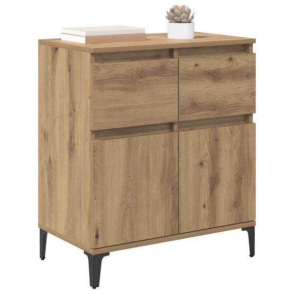 vidaXL Credenza con cassetto Rovere artigianale 60 x 35 x 70 cm