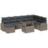 vidaXL Set Divano da Giardino 9 pcs Grigio Poly Rattan
