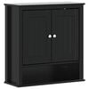 vidaXL Mobile da Bagno a Muro BERG Nero 69,5x27x71,5cm Legno Massello