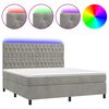 vidaXL Letto a Molle Materasso e LED Grigio Chiaro 180x200 cm Velluto