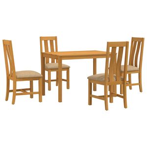 vidaXL Set da pranzo 5 pz Beige Legno di Quercia Massello