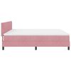 vidaXL Letto a molle con materasso Rosa 200 x 200 cm Velluto