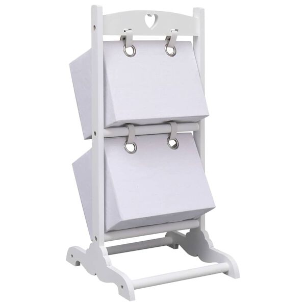 vidaXL Contenitore a 2 Livelli Bianco 35x35x72 cm in Legno