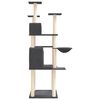 vidaXL Albero per Gatti con Tiragraffi in Sisal Grigio Scuro 166 cm