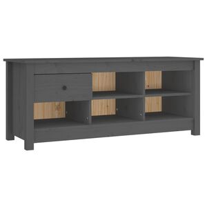 vidaXL Scarpiera Grigia 110x38x45,5 cm in Legno Massello di Pino