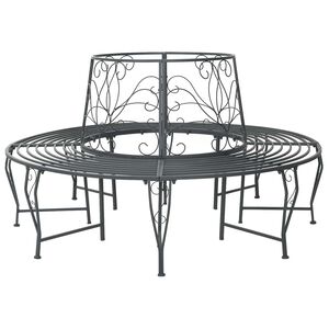 vidaXL Panchina per Alberi 8-Numero di posti &Oslash; 160 x 89 cm Acciaio