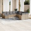 vidaXL Set Divani da Giardino 11 pz con Cuscini Beige in Polyrattan