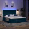 vidaXL Pouf Letto con Materassi e LED Blu Scuro 200x200cm Velluto