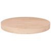 vidaXL Piano Tavolo Rotondo &Oslash;50x4 cm Massello di Rovere Non Trattato