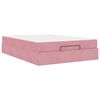 vidaXL Struttura letto con materasso 2 pz Rosa Velluto