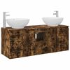 vidaXL Set di Armadi da Bagno 3 pz Rovere Fumo 49,5 x 44,5 x 65 cm