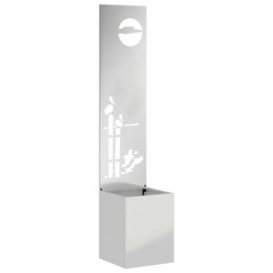 vidaXL Schermo per privacy in giardino Traforo Argento 32 x 140 cm