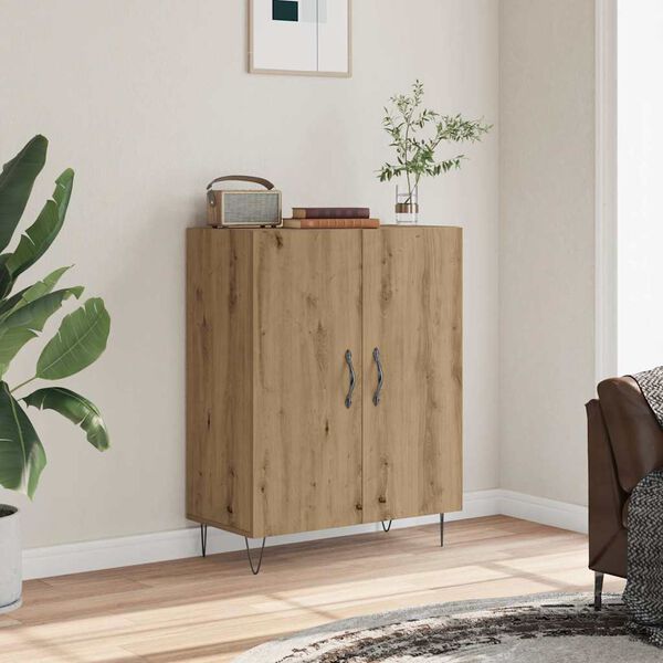 vidaXL Credenza Rovere Artigianale 69,5x34x90 cm in Legno Multistrato