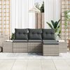 vidaXL Set Divano da Giardino 4 pcs Grigio chiaro polyrattan