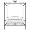 vidaXL Letto a Baldacchino Grigio in Metallo 180x200 cm