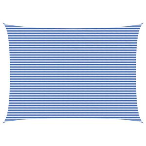 vidaXL Telo Ombra 5 x 6 m HDPE Rettangolare Blu e Bianco