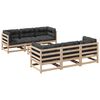 vidaXL Set Divani da Giardino 7 pz con Cuscini Legno Massello di Pino