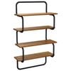 vidaXL Mensola a 4 ripiani Legno antico 40 x 24,5 x 104 cm