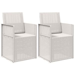 vidaXL Sedie da pranzo da giardino 2 pz Bianco PP