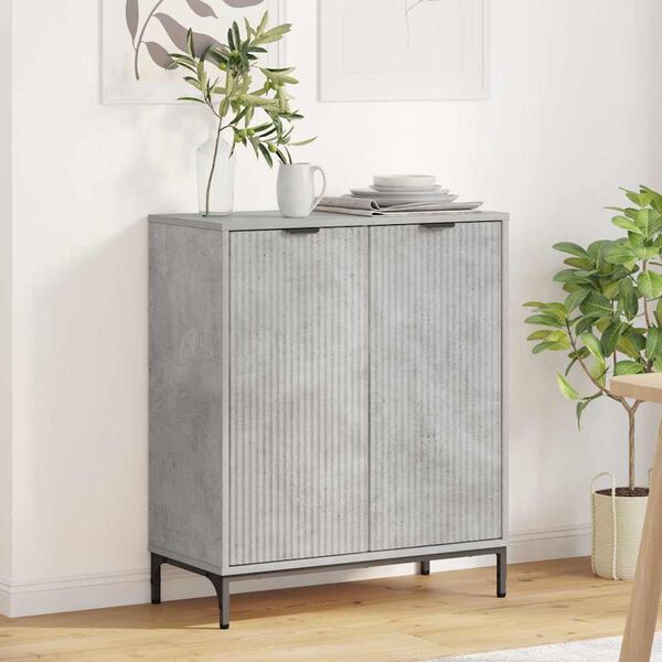 vidaXL Credenza Grigio cemento 69,5 x 33 x 82 cm Legno multistrato