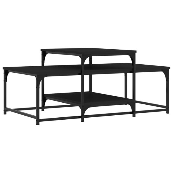 vidaXL Tavolino da Salotto Nero 102x60x45 cm in Legno Multistrato