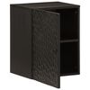 vidaXL Mobile da Bagno a Parete Nero 38x33x48 cm Legno Massello Mango