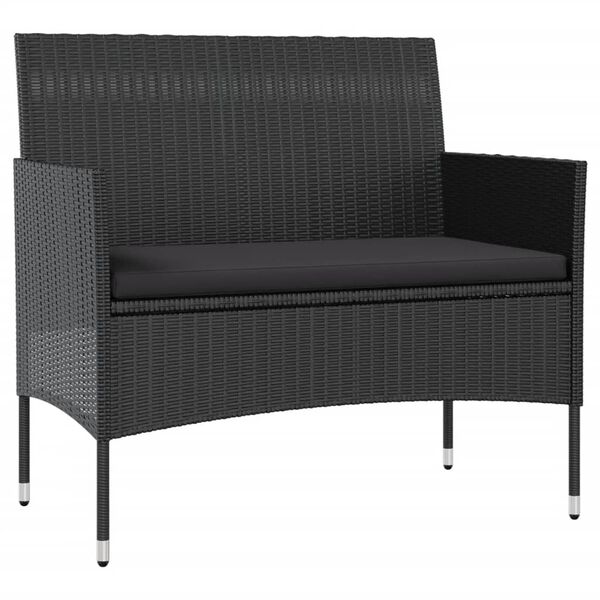 vidaXL Set Divani da Giardino 16 pz con Cuscini in Polyrattan Nero