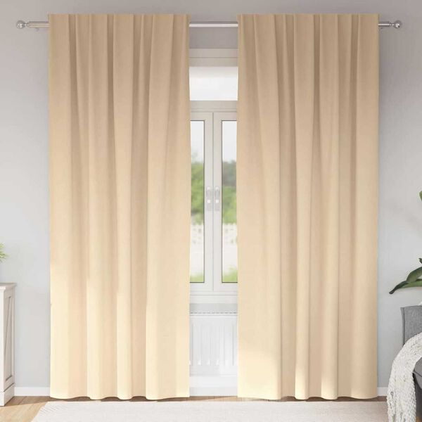 vidaXL Tende Blackout con Anelli 2 pcs Crema 260 x 140 cm Poliestere