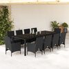 vidaXL Set da Pranzo da Giardino 11 pz con Cuscini Polyrattan e Vetro