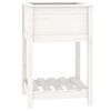 vidaXL Fioriera con Mensola Bianca 54x54x81 cm Legno Massello di Pino