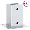 vidaXL Basi per Pali Quadrate 12 pz Argento 91x91 mm Acciaio Zincato