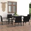 vidaXL Set da Pranzo da Giardino 7 pz in Polyrattan Nero