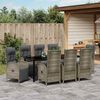 vidaXL Set da Pranzo per Giardino con cuscino 9 pcs Grigio polyrattan