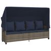 vidaXL Lettino Prendisole con Baldacchino e Cuscini Grigio&nbsp;Polyrattan
