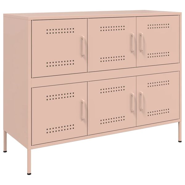 vidaXL Credenza Rosa 100,5x39x79 cm in Acciaio