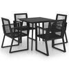 vidaXL Set da Pranzo da Giardino 5 pz in Rattan PVC Nero