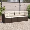 vidaXL Set Divano da Giardino 4 pz con Cuscini Marrone in Polyrattan