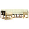 vidaXL Set di divani da esterno 6 pz Bianco e Crema