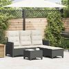 vidaXL Set Divani da Giardino 3 pz con Cuscini Forma L Polyrattan Nero