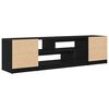vidaXL Mobile TV Rovere Nero 188,5x41x50 cm in Legno Multistrato