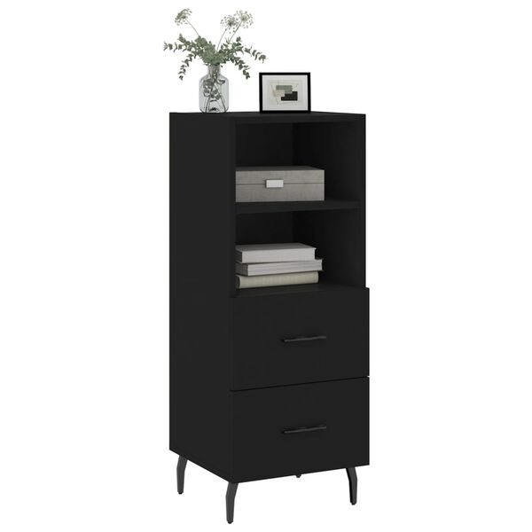 vidaXL Credenza Nero 34,5x34x90 cm in Legno Multistrato