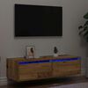 vidaXL Mobile Porta TV con Luci LED Legno Vecchio 100X35,5x25 cm