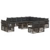 vidaXL Set Divano da Giardino 14 pz Nero polyrattan