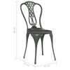 vidaXL Set da Bistrot 3 pz in Alluminio Pressofuso Verde